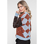 64558-70 775 Geisha Vest argyle toffee/brown/light blue