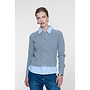 64514-10 900 Geisha Cadigan with stripe grey melange/blue-white stripe