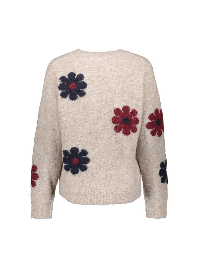 64506-10 720 Geisha Pullover flowers sand/burgundy/navy
