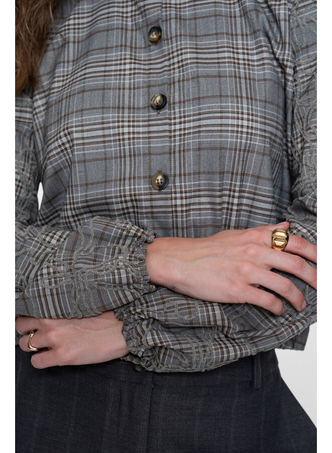 63651-20 735 Geisha blouse camel/grey
