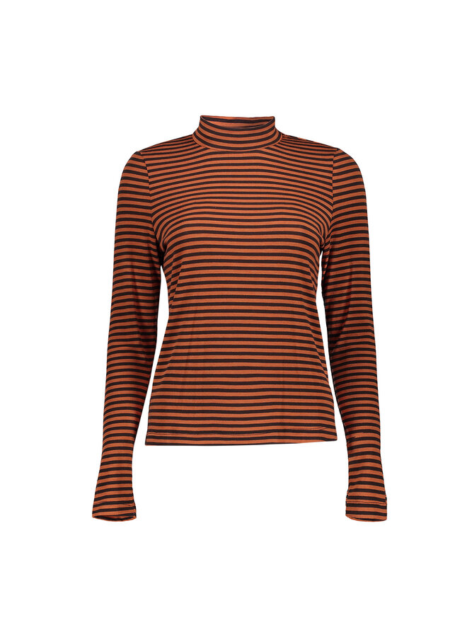 62591-70 775 Geisha T-shirt stripe brown/stone