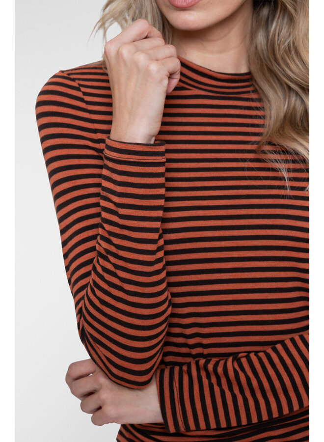 62591-70 775 Geisha T-shirt stripe brown/stone