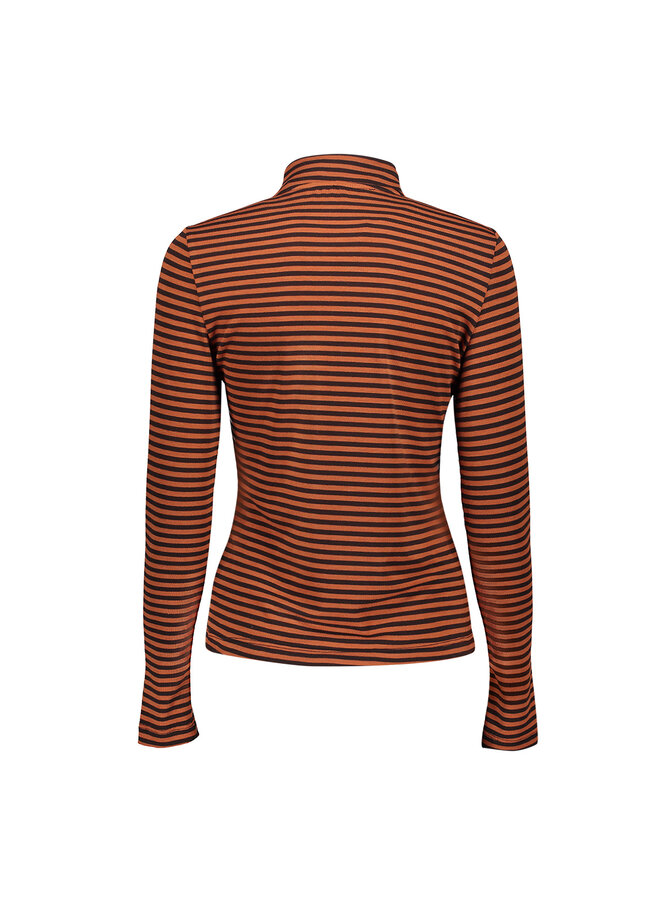 62591-70 775 Geisha T-shirt stripe brown/stone