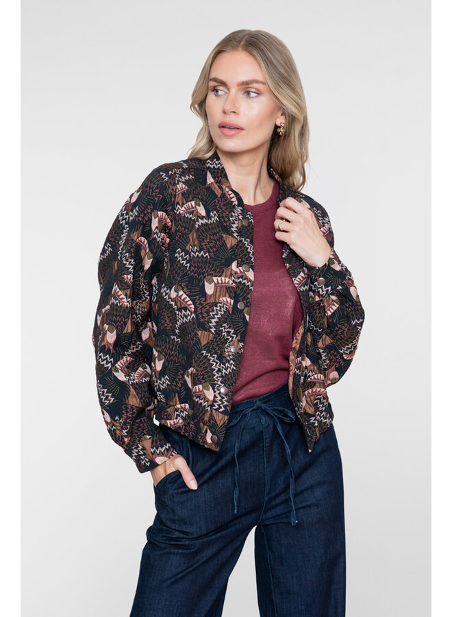 62561-41 480 Geisha T-shirt round neck foil burgundy