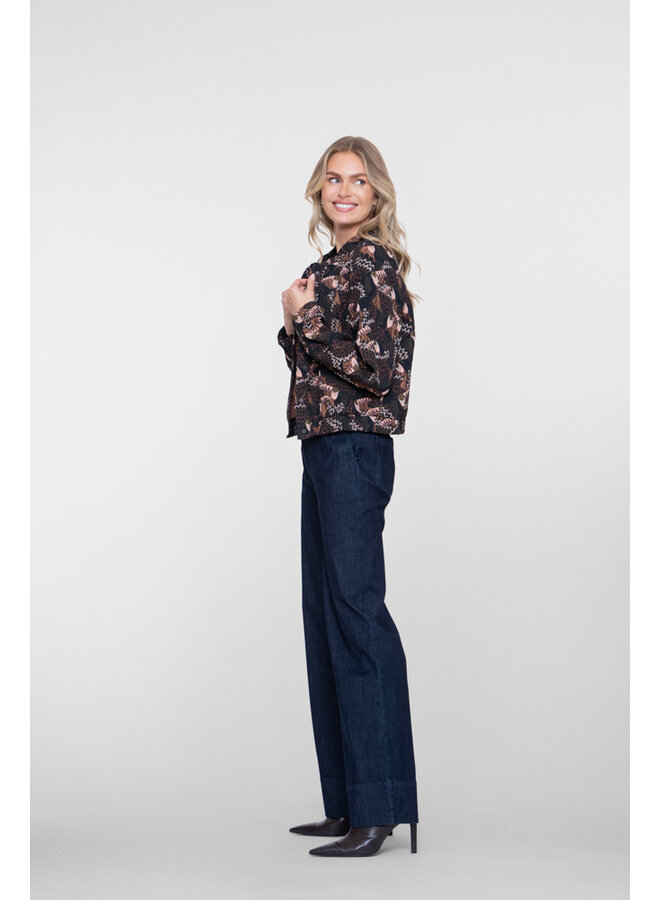 61518-10 880 Geisha Jeans wide dark blue denim