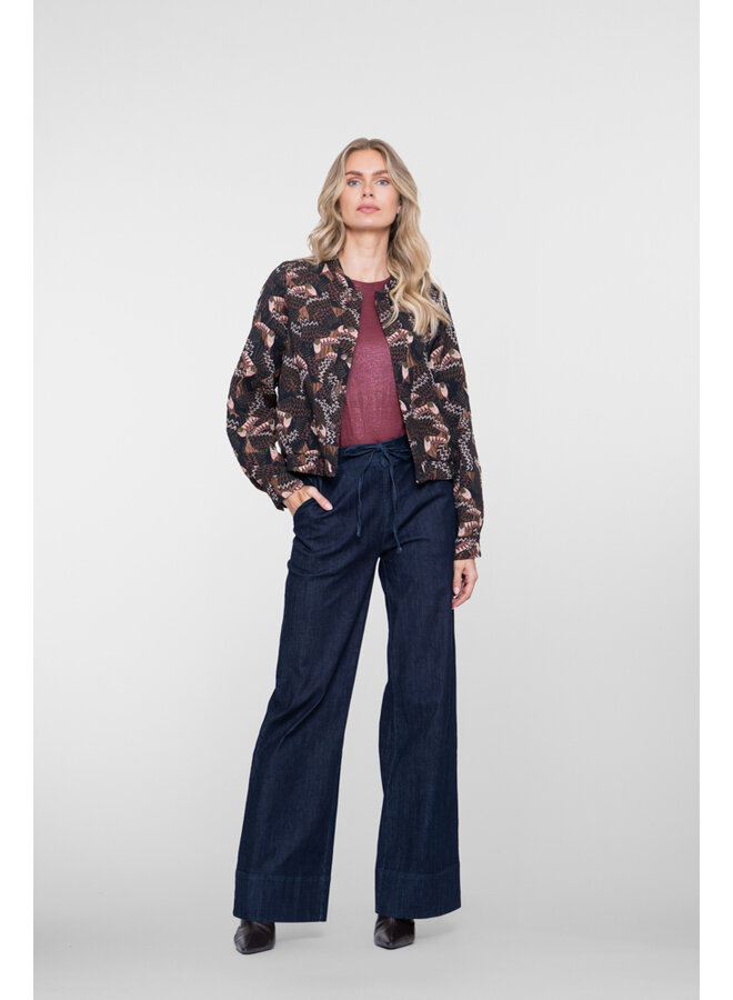 61518-10 880 Geisha Jeans wide dark blue denim