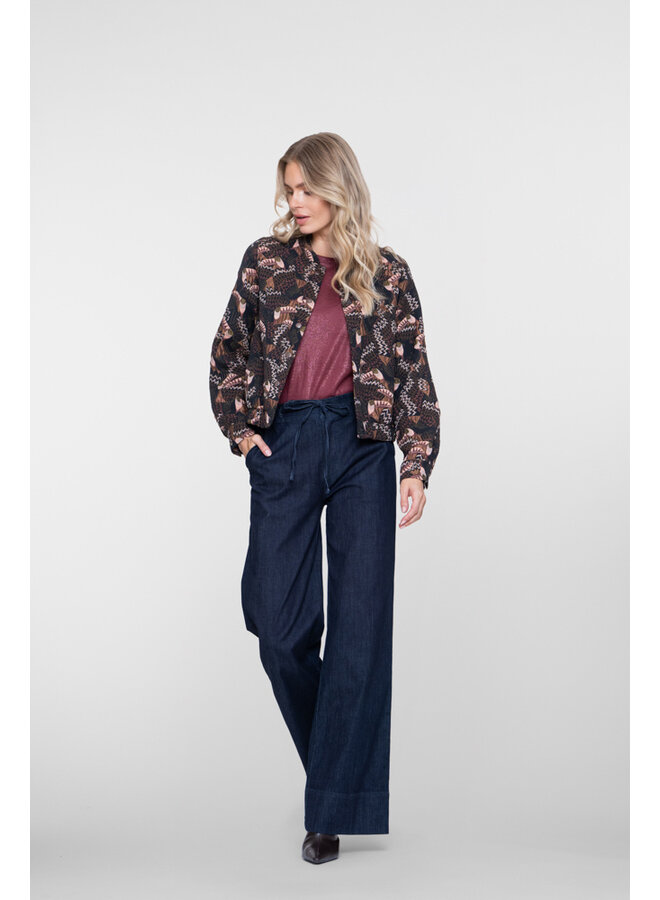 61518-10 880 Geisha Jeans wide dark blue denim