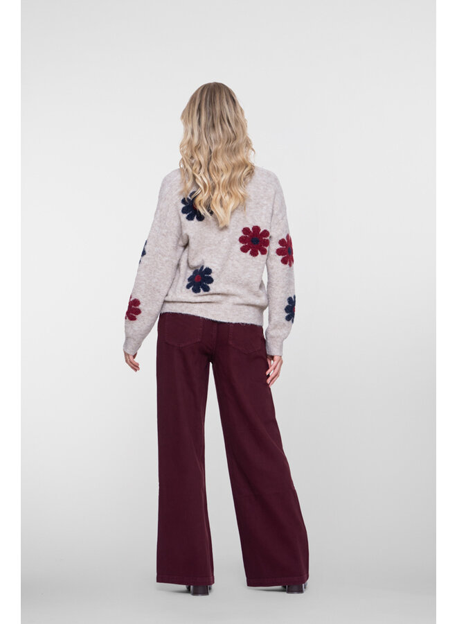 61500-10 480 Geisha Jeans wide burgundy