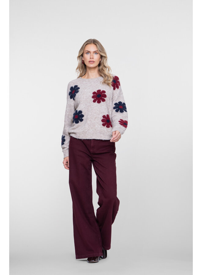 61500-10 480 Geisha Jeans wide burgundy