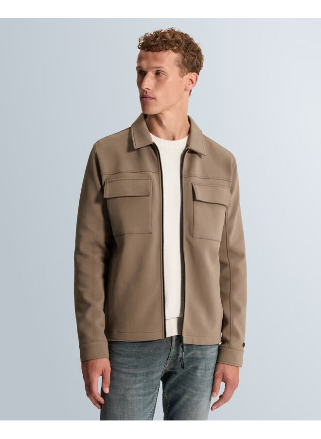 CSW2609436 8026 Cast Iron Zip jacket regular fit interlock Walnut