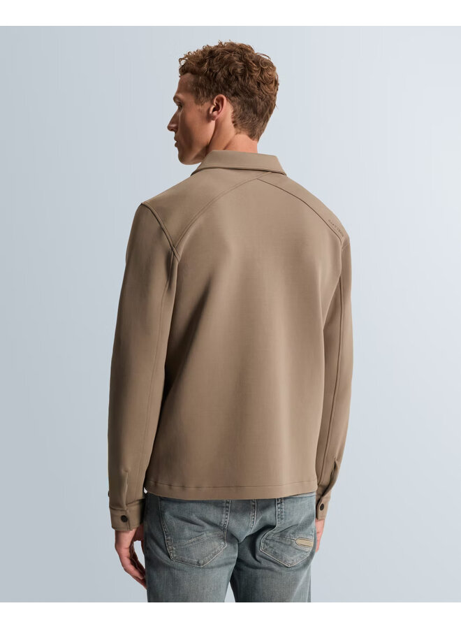 CSW2609436 8026 Cast Iron Zip jacket regular fit interlock Walnut
