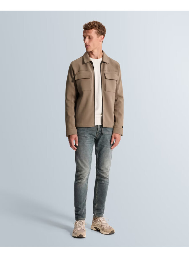 CSW2609436 8026 Cast Iron Zip jacket regular fit interlock Walnut