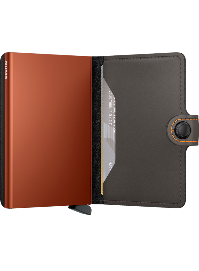 Miniwallet Matte Truffle & Orange
