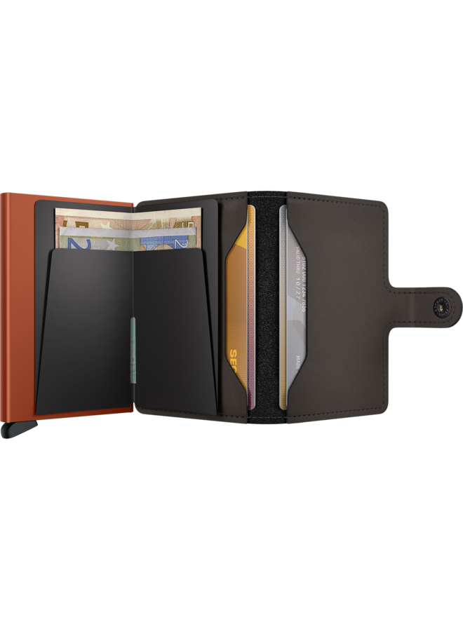 Miniwallet Matte Truffle & Orange