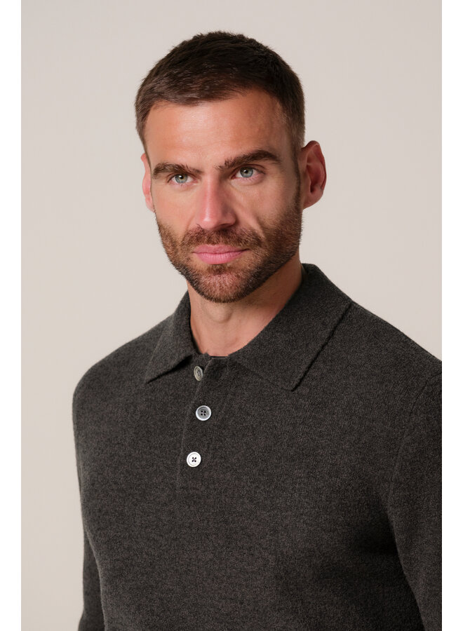 PPXJ30041E Profuomo polo long sleeve dark brown