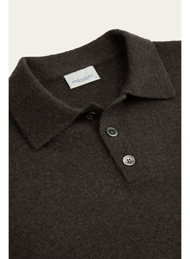 PPXJ30041E Profuomo polo long sleeve dark brown
