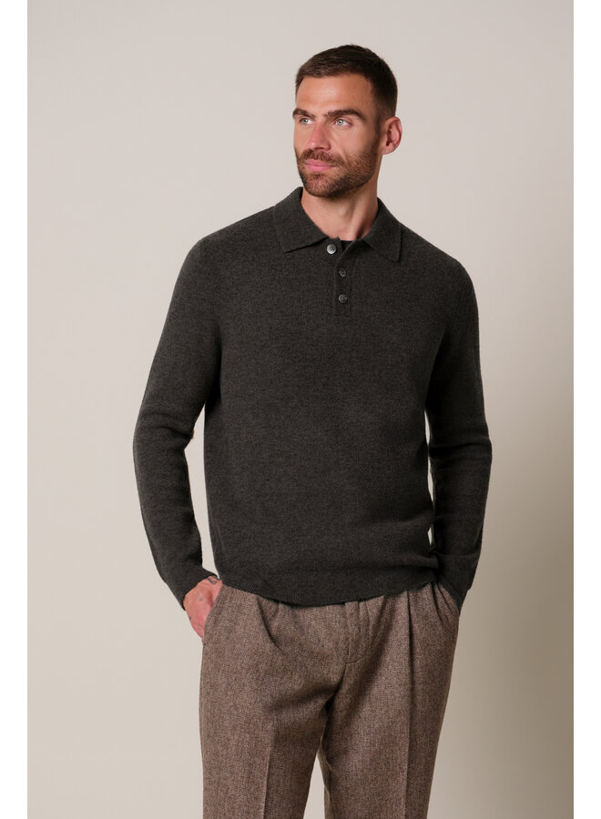 PPXJ30041E Profuomo polo long sleeve dark brown