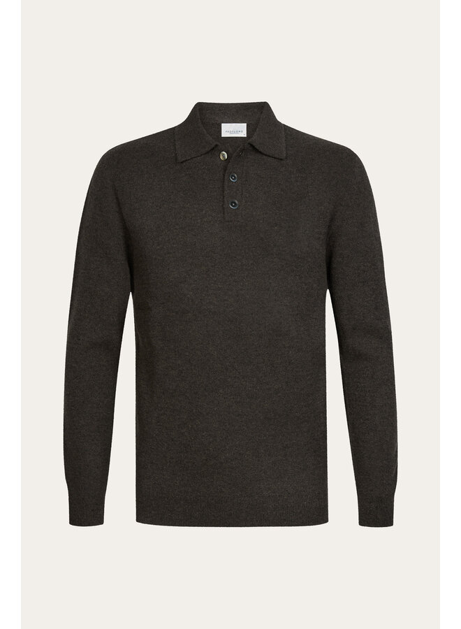 PPXJ30041E Profuomo polo long sleeve dark brown