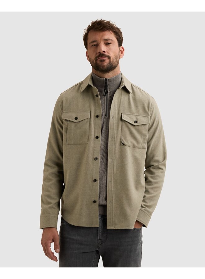 VSI2608216 6479 Vanguard Long sleeve shirt Brushed Melange Twill Forest Fog