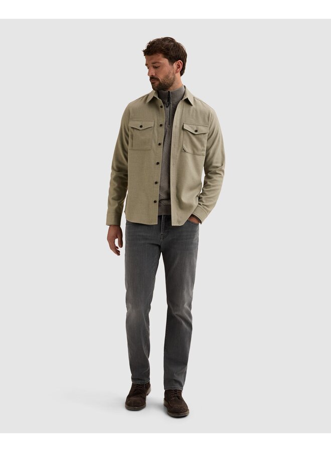 VSI2608216 6479 Vanguard Long sleeve shirt Brushed Melange Twill Forest Fog