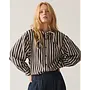 2s3523-12490 495 Summum Blouse Two tone stripe Midnight Blue