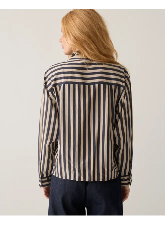 2s3523-12490 495 Summum Blouse Two tone stripe Midnight Blue