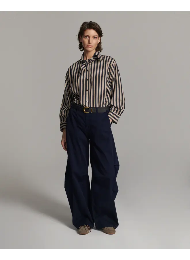 2s3523-12490 495 Summum Blouse Two tone stripe Midnight Blue