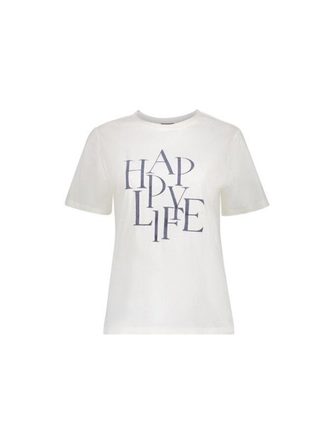 62573-41 010 Geisha T-shirt "Happy Life" off-white/navy