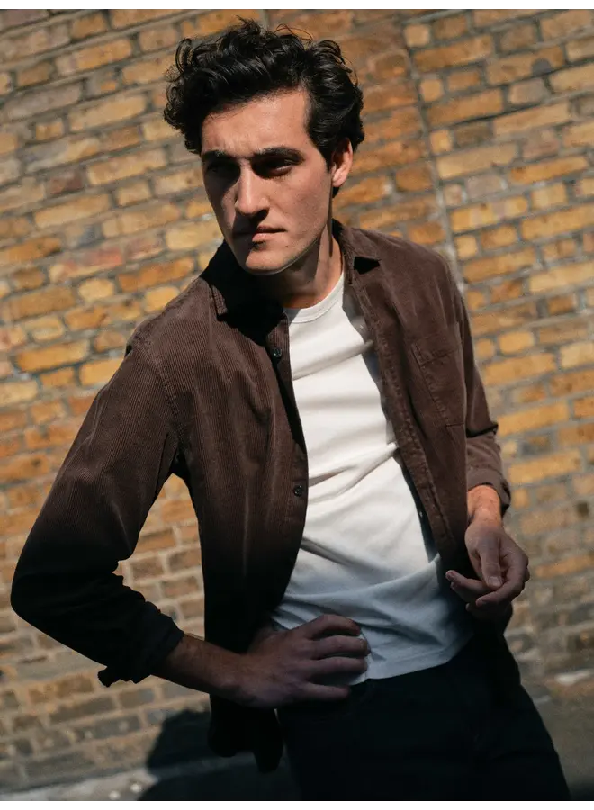 506170 285 MosMosh MMGAlden Corduroy Shirt Black Coffee