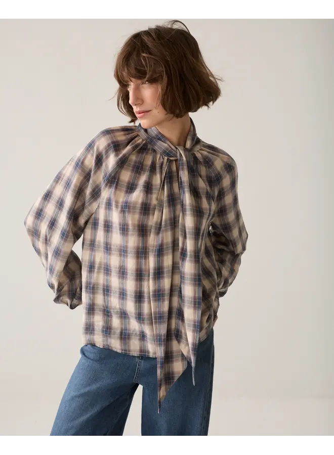 2s3533-12533 495 Summum Top Blue Check Midnight Blue