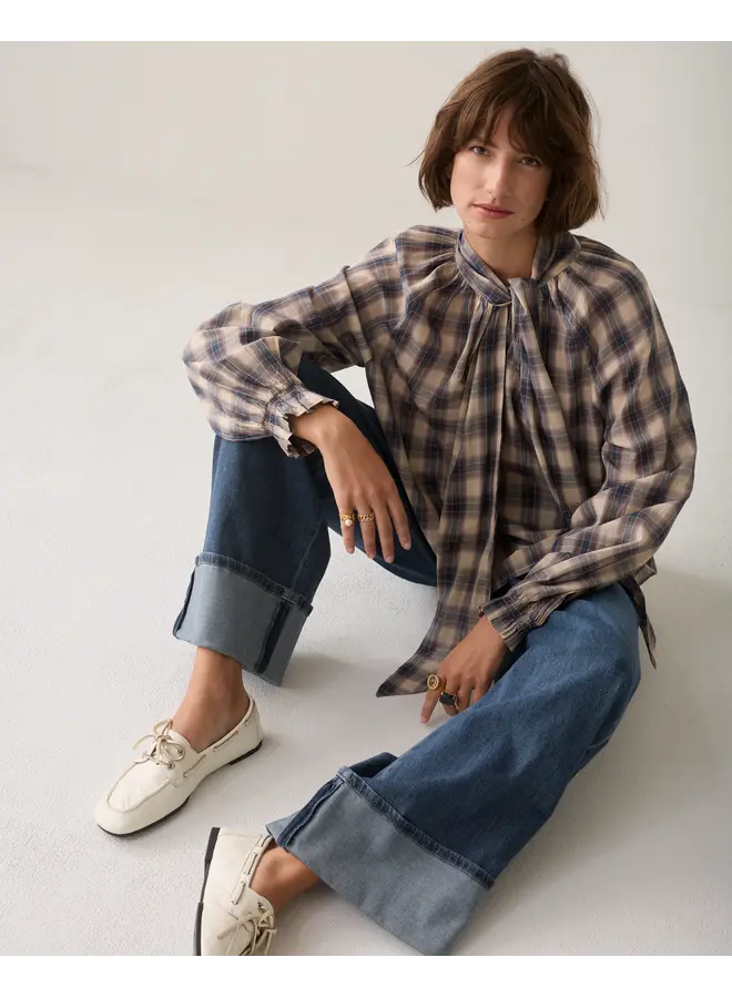 2s3533-12533 495 Summum Top Blue Check Midnight Blue