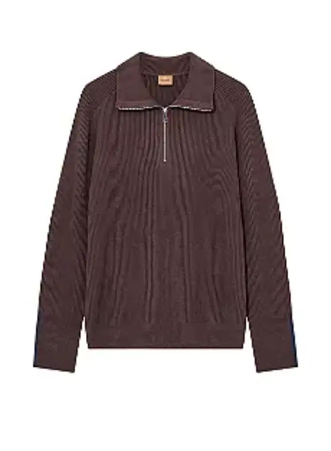 511620 285 MosMosh MMGPorter Soft Quarter-Zip Knit Black Coffee