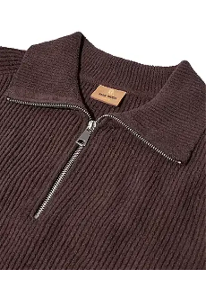 511620 285 MosMosh MMGPorter Soft Quarter-Zip Knit Black Coffee