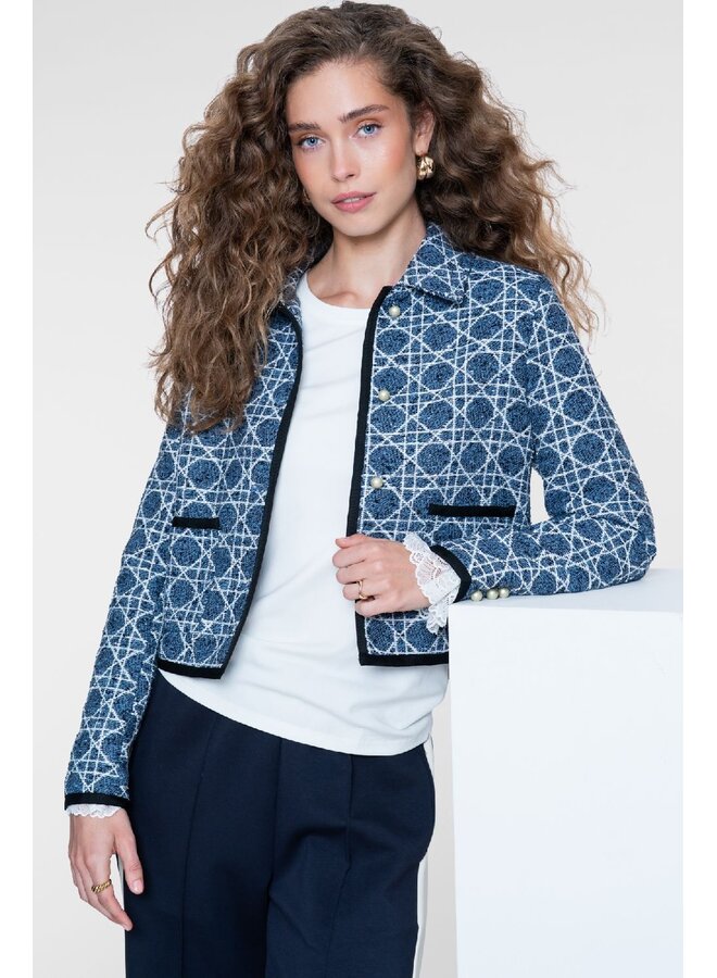 65519-10 815 Geisha jacket tweed indigo/navy