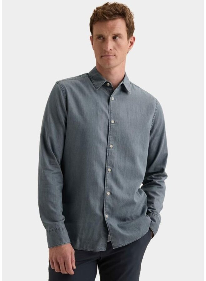VSI2608218 LST Vanguard Long sleeve shirt Indigo Twill Light Stone Patched