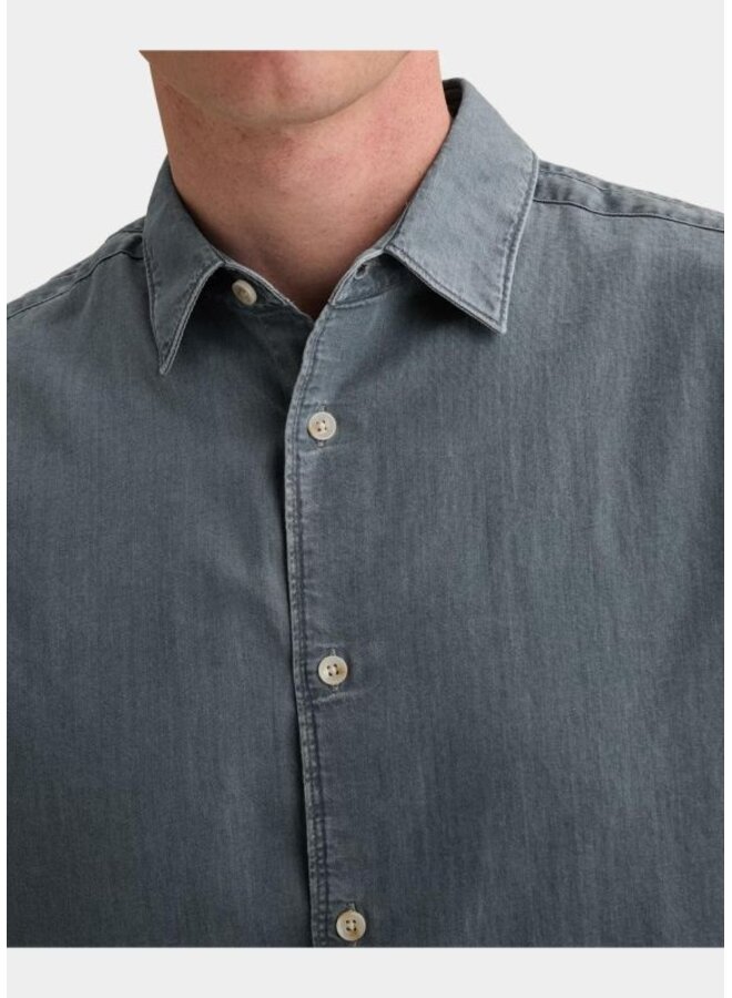 VSI2608218 LST Vanguard Long sleeve shirt Indigo Twill Light Stone Patched