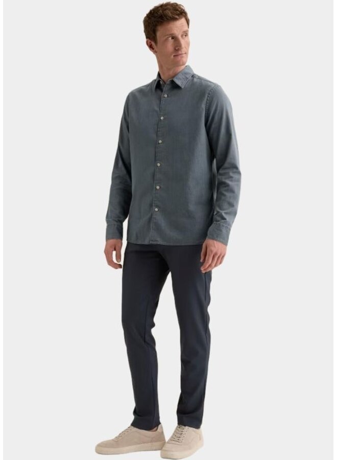VSI2608218 LST Vanguard Long sleeve shirt Indigo Twill Light Stone Patched