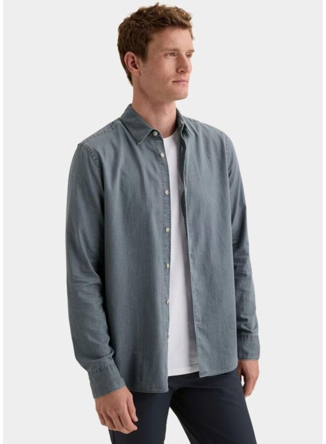 VSI2608218 LST Vanguard Long sleeve shirt Indigo Twill Light Stone Patched