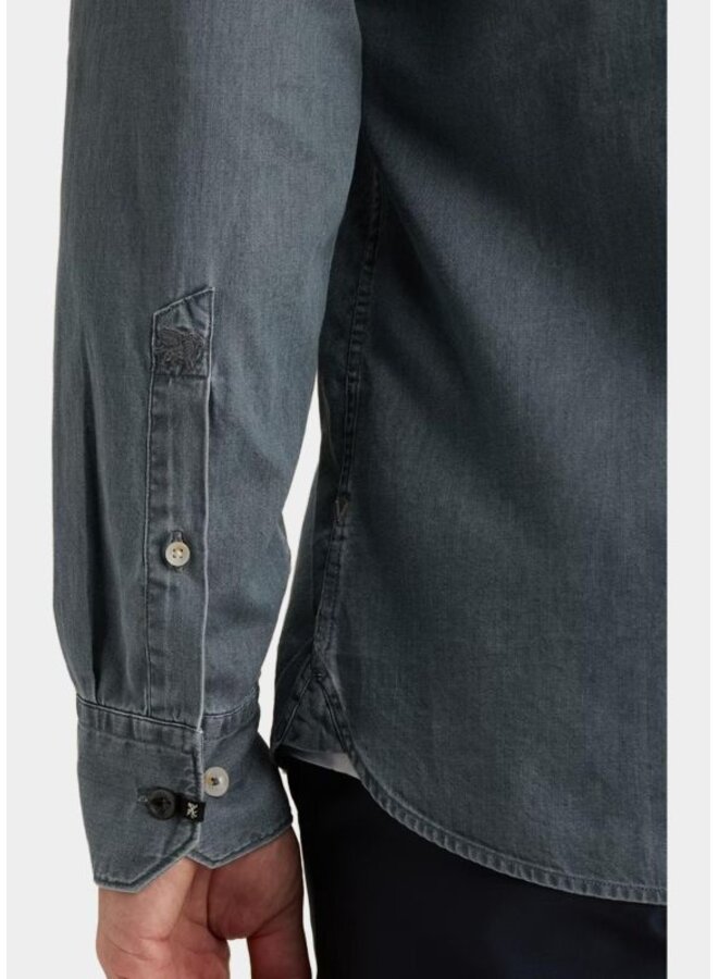 VSI2608218 LST Vanguard Long sleeve shirt Indigo Twill Light Stone Patched