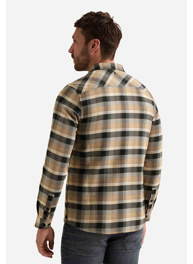 PSI2608216 8187 PME Legend Long sleeve shirt yarn dye check Golden Brown