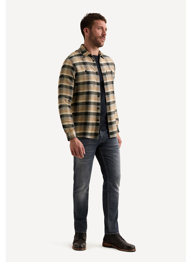 PSI2608216 8187 PME Legend Long sleeve shirt yarn dye check Golden Brown