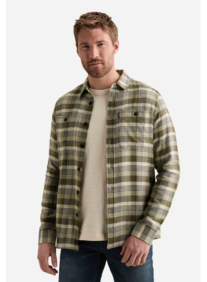 PSI2608216 6380 PME Legend Long sleeve shirt yarn dye check Loden Green