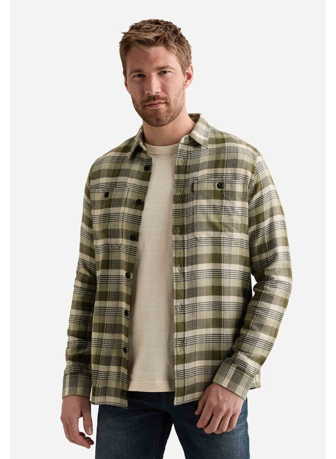 PSI2608216 6380 PME Legend Long sleeve shirt yarn dye check Loden Green