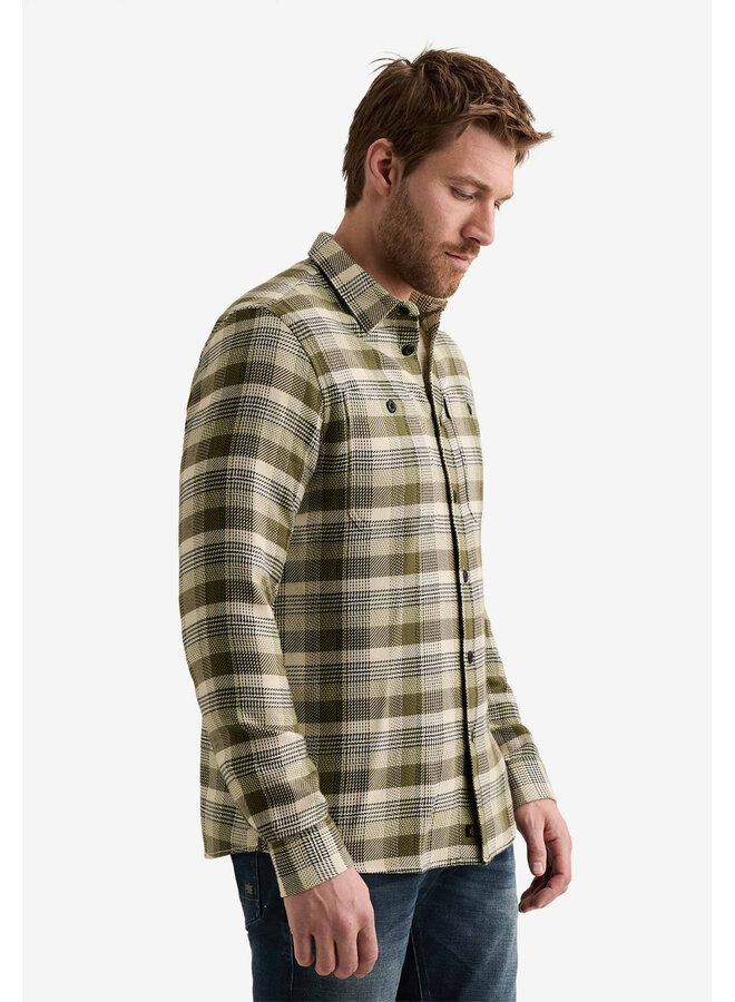 PSI2608216 6380 PME Legend Long sleeve shirt yarn dye check Loden Green