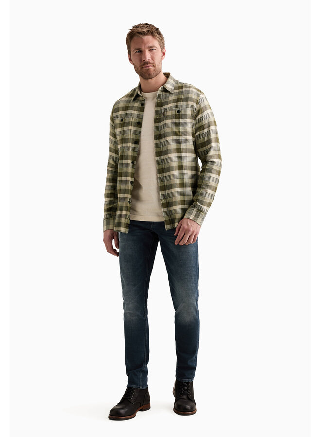 PSI2608216 6380 PME Legend Long sleeve shirt yarn dye check Loden Green