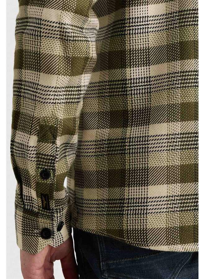 PSI2608216 6380 PME Legend Long sleeve shirt yarn dye check Loden Green