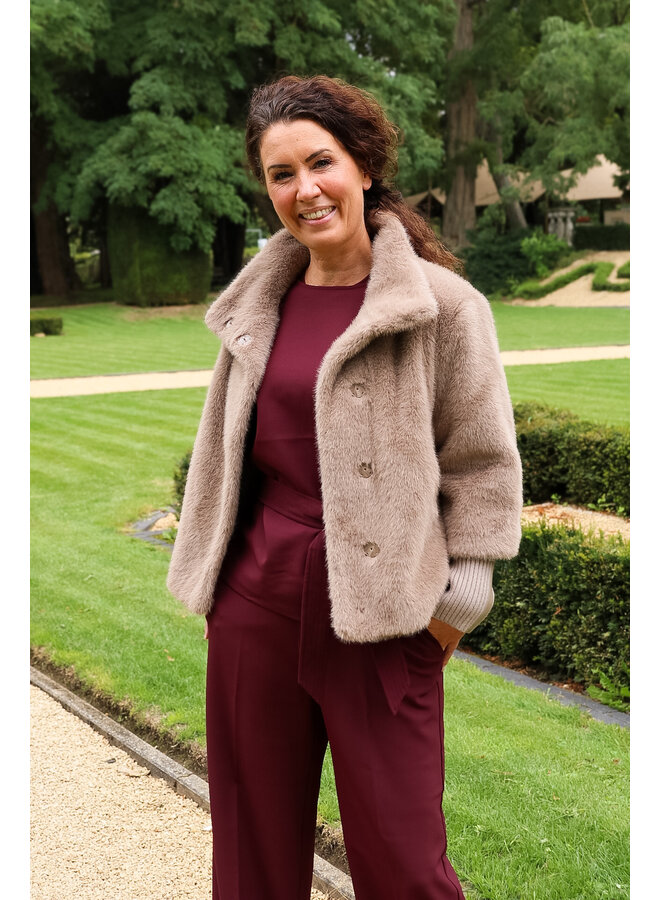 Nesrin.7002611 Rino en Pelle Jacket with rib cuffs Mocha latte