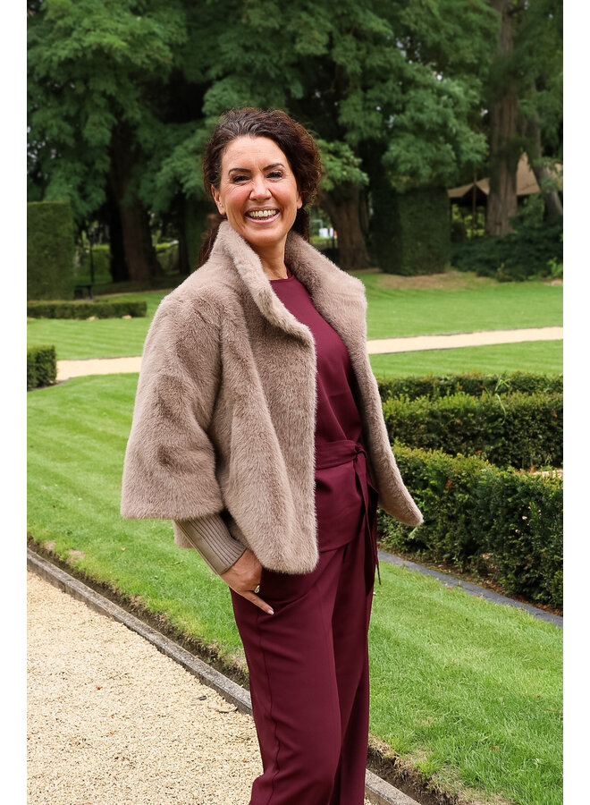 Nesrin.7002611 Rino en Pelle Jacket with rib cuffs Mocha latte