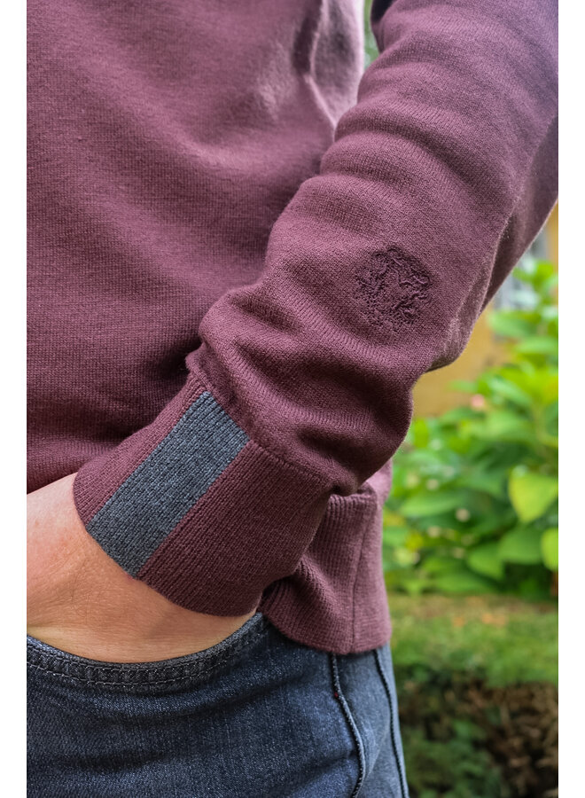 503342 283 MosMosh Gallery MMGAdam Soft Zip Turtle Neck Knit Huckleberry