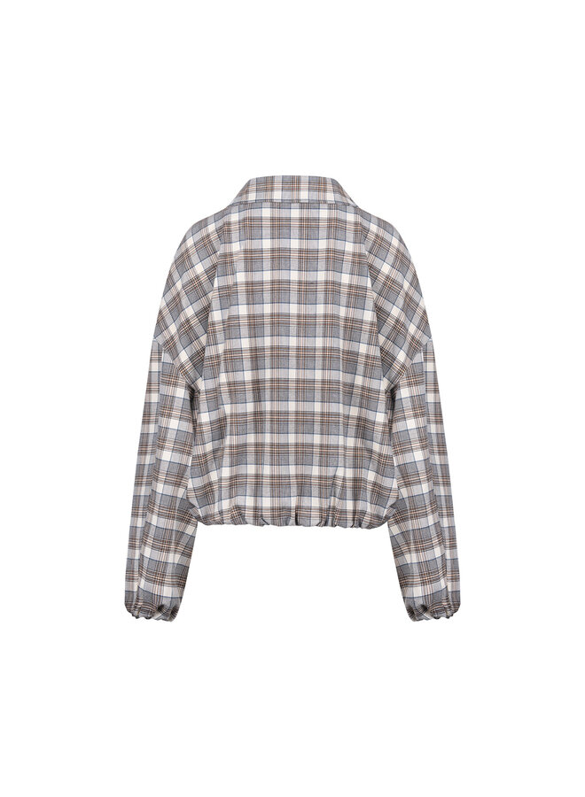 NKF13121 340 Nukus Dominique Jacket Check Taupe/Offwhite